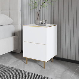Hanah Home Imaj - Mármol Blanco y Dorado